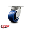 Service Caster 4 Inch Kingpinless Solid Poly Wheel Swivel Top Plate Caster SCC-KP30S420-SPUR